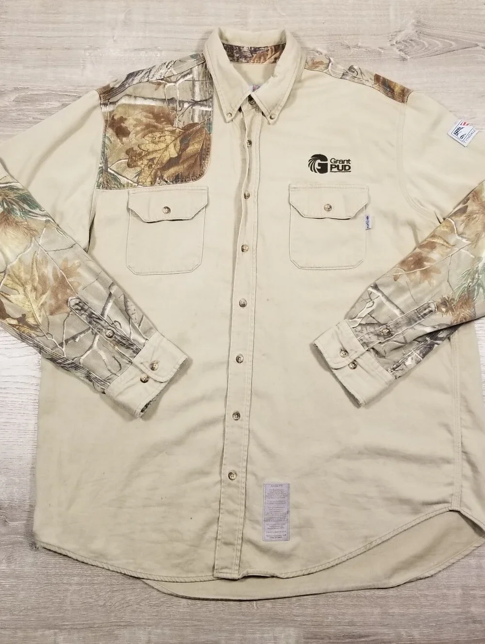 Tyndale FR Flame Resistant Explorer Long Sleeve Work Shirt Mens XXL Tan Camo